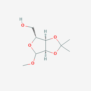 ((3aR,4R,6aR)-6-Methoxy-2,2-dimethyltetrahydrofuro[3,4-d][1,3]dioxol-4-yl)methanol chemical structure (CAS 72402-14-3)