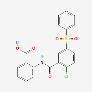 2-(2-Chloro-5-(phenylsulfonyl)benzamido)benzoic acid chemical structure (CAS 724440-27-1)