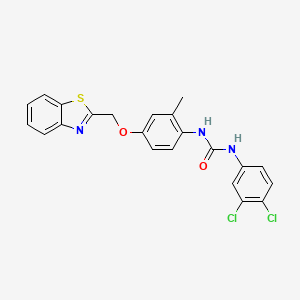 1-(4-(Benzo[d]thiazol-2-ylmethoxy)-2-methylphenyl)-3-(3,4-dichlorophenyl)urea chemical structure (CAS 724453-98-9)