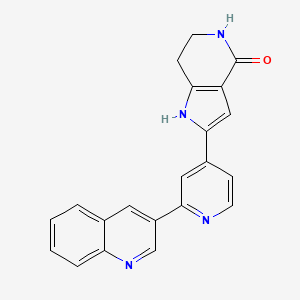 2-(2-(Quinolin-3-yl)pyridin-4-yl)-6,7-dihydro-1H-pyrrolo[3,2-c]pyridin-4(5H)-one chemical structure (CAS 724711-21-1)