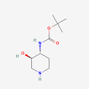 tert-Butyl ((3R,4R)-3-hydroxypiperidin-4-yl)carbamate chemical structure (CAS 724788-29-8)
