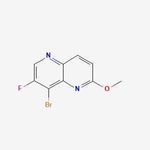 8-Bromo-7-fluoro-2-methoxy-1,5-naphthyridine chemical structure (CAS 724788-70-9)