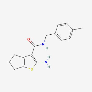 2-Amino-N-(4-methylbenzyl)-5,6-dihydro-4H-cyclopenta[b]thiophene-3-carboxamide chemical structure (CAS 725226-42-6)