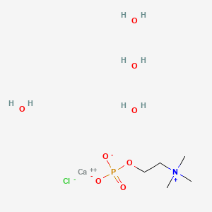 Calcium 2-(trimethylammonio)ethyl phosphate chloride tetrahydrate chemical structure (CAS 72556-74-2)