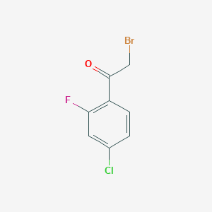 2-Bromo-1-(4-chloro-2-fluorophenyl)ethanone chemical structure (CAS 725743-41-9)