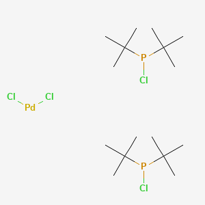 Dichlorobis(chlorodi-tert-butylphosphine) palladium(II) chemical structure (CAS 725745-08-4)