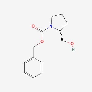 (R)-Benzyl 2-(hydroxymethyl)pyrrolidine-1-carboxylate chemical structure (CAS 72597-18-3)