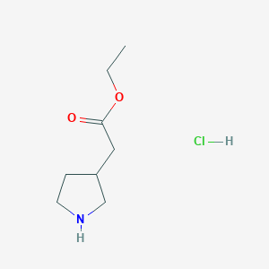 Ethyl 2-(pyrrolidin-3-yl)acetate hydrochloride chemical structure (CAS 726139-60-2)