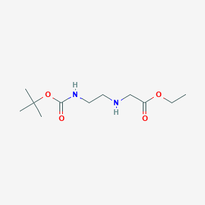 Ethyl 2-((2-((tert-butoxycarbonyl)amino)ethyl)amino)acetate chemical structure (CAS 72648-80-7)
