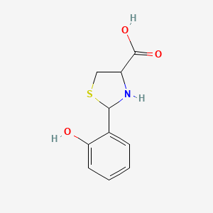 2-(2-Hydroxyphenyl)thiazolidine-4-carboxylic acid chemical structure (CAS 72678-82-1)