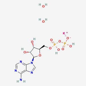Potassium (2R,3R,4S,5R)-2-(6-amino-9H-purin-9-yl)-4-hydroxy-5-(((hydroxy(phosphonooxy)phosphoryl)oxy)methyl)tetrahydrofuran-3-olate dihydrate chemical structure (CAS 72696-48-1)