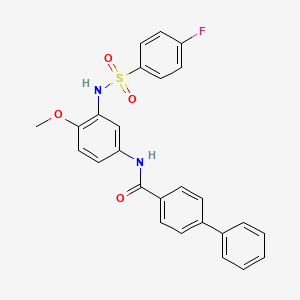 N-(3-(4-Fluorophenylsulfonamido)-4-methoxyphenyl)-[1,1'-biphenyl]-4-carboxamide chemical structure (CAS 727699-84-5)