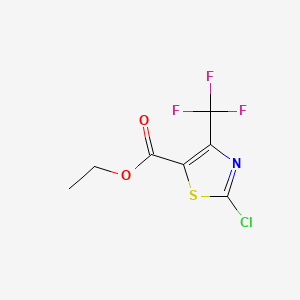 Ethyl 2-chloro-4-(trifluoromethyl)thiazole-5-carboxylate chemical structure (CAS 72850-52-3)