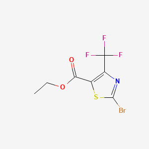 Ethyl 2-bromo-4-(trifluoromethyl)thiazole-5-carboxylate chemical structure (CAS 72850-79-4)