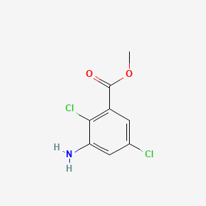 Methyl 3-amino-2,5-dichlorobenzoate chemical structure (CAS 7286-84-2)