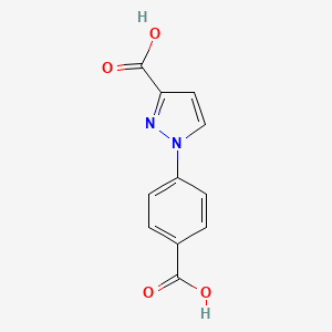 1-(4-Carboxyphenyl)-1H-pyrazole-3-carboxylic acid chemical structure (CAS 72899-92-4)