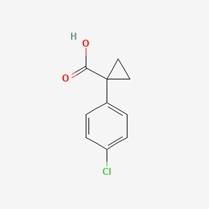1-(4-Chlorophenyl)cyclopropanecarboxylic acid chemical structure (CAS 72934-37-3)