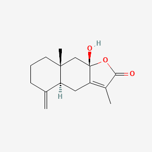 (4aS,8aR,9aS)-9a-Hydroxy-3,8a-dimethyl-5-methylene-4a,5,6,7,8,8a,9,9a-octahydronaphtho[2,3-b]furan-2(4H)-one chemical structure (CAS 73030-71-4)
