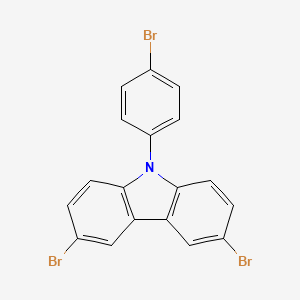 3,6-Dibromo-9-(4-bromophenyl)-9H-carbazole chemical structure (CAS 73087-83-9)