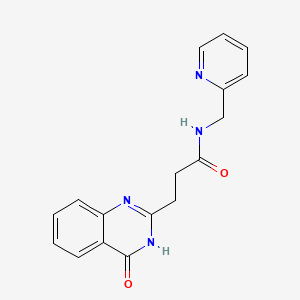 3-(4-Oxo-3,4-dihydroquinazolin-2-yl)-N-(pyridin-2-ylmethyl)propanamide chemical structure (CAS 730949-09-4)