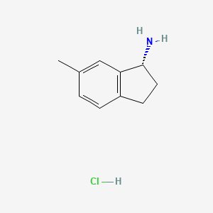 (R)-6-Methyl-2,3-dihydro-1H-inden-1-amine hydrochloride chemical structure (CAS 730980-42-4)