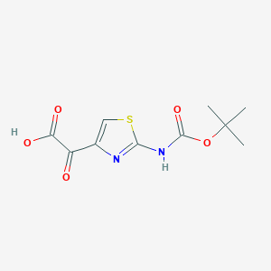 2-(2-((tert-Butoxycarbonyl)amino)thiazol-4-yl)-2-oxoacetic acid chemical structure (CAS 73181-56-3)