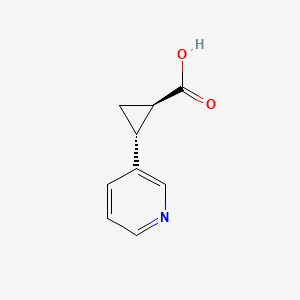 rel-(1R,2R)-2-(Pyridin-3-yl)cyclopropane-1-carboxylic acid chemical structure (CAS 731811-50-0)