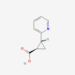 trans-2-(Pyridin-2-yl)cyclopropanecarboxylic acid chemical structure (CAS 731811-62-4)