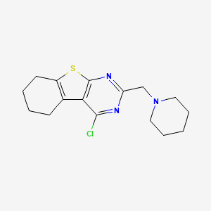 4-Chloro-2-(piperidin-1-ylmethyl)-5,6,7,8-tetrahydrobenzo[4,5]thieno[2,3-d]pyrimidine chemical structure (CAS 731827-03-5)