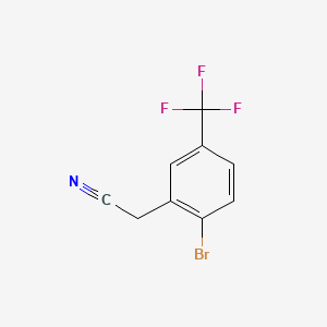 2-(2-Bromo-5-(trifluoromethyl)phenyl)acetonitrile chemical structure (CAS 732306-26-2)