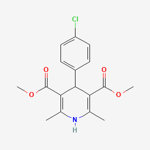 Dimethyl 4-(4-chlorophenyl)-2,6-dimethyl-1,4-dihydropyridine-3,5-dicarboxylate chemical structure (CAS 73257-49-5)