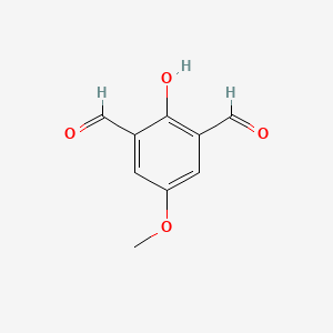 2-Hydroxy-5-methoxyisophthalaldehyde chemical structure (CAS 73289-61-9)