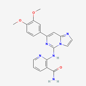 2-((7-(3,4-Dimethoxyphenyl)imidazo[1,2-c]pyrimidin-5-yl)amino)nicotinamide chemical structure (CAS 732983-37-8)