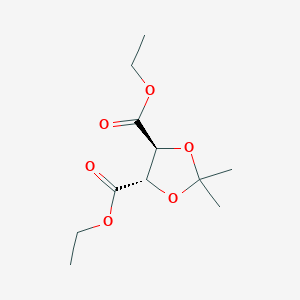(4S,5S)-Diethyl 2,2-dimethyl-1,3-dioxolane-4,5-dicarboxylate chemical structure (CAS 73346-73-3)