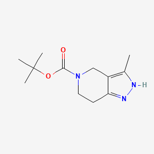 tert-Butyl 3-methyl-6,7-dihydro-1H-pyrazolo[4,3-c]pyridine-5(4H)-carboxylate chemical structure (CAS 733757-77-2)