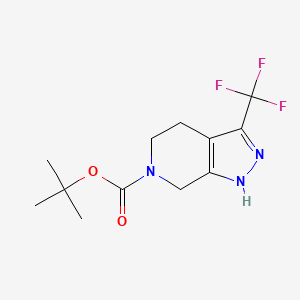 tert-Butyl 3-(trifluoromethyl)-4,5-dihydro-1H-pyrazolo[3,4-c]pyridine-6(7H)-carboxylate chemical structure (CAS 733757-89-6)