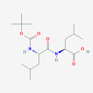 (S)-2-((S)-2-((tert-Butoxycarbonyl)amino)-4-methylpentanamido)-4-methylpentanoic acid chemical structure (CAS 73401-65-7)