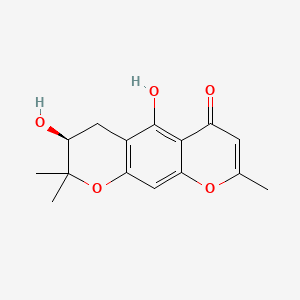 (S)-3,5-Dihydroxy-2,2,8-trimethyl-3,4-dihydro-2H,6H-pyrano[3,2-g]chromen-6-one chemical structure (CAS 735-46-6)
