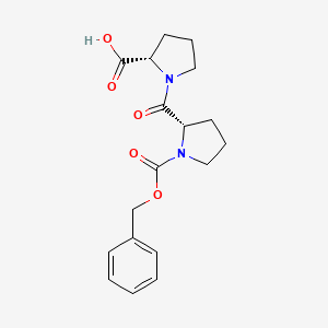 (S)-1-((S)-1-((Benzyloxy)carbonyl)pyrrolidine-2-carbonyl)pyrrolidine-2-carboxylic acid chemical structure (CAS 7360-23-8)