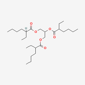 Propane-1,2,3-triyl tris(2-ethylhexanoate) chemical structure (CAS 7360-38-5)