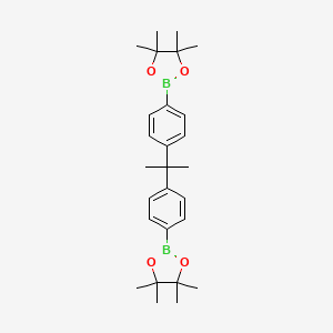 2,2'-(Propane-2,2-diylbis(4,1-phenylene))bis(4,4,5,5-tetramethyl-1,3,2-dioxaborolane) chemical structure (CAS 736138-28-6)