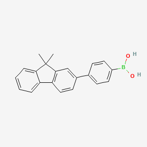 (4-(9,9-Dimethyl-9H-fluoren-2-yl)phenyl)boronic acid chemical structure (CAS 736928-21-5)