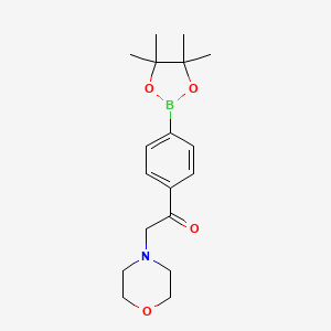 2-Morpholino-1-(4-(4,4,5,5-tetramethyl-1,3,2-dioxaborolan-2-yl)phenyl)ethan-1-one chemical structure (CAS 736991-86-9)