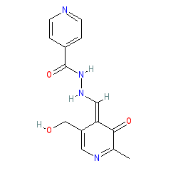 N'-((3-Hydroxy-5-(hydroxymethyl)-2-methylpyridin-4-yl)methylene)isonicotinohydrazide chemical structure (CAS 737-86-0)