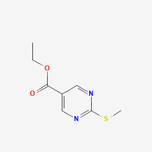 Ethyl 2-(methylthio)pyrimidine-5-carboxylate chemical structure (CAS 73781-88-1)