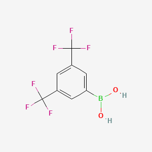 (3,5-Bis(trifluoromethyl)phenyl)boronic acid chemical structure (CAS 73852-19-4)