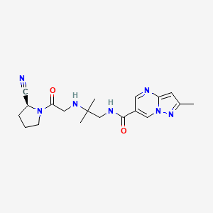 (S)-N-(2-((2-(2-Cyanopyrrolidin-1-yl)-2-oxoethyl)amino)-2-methylpropyl)-2-methylpyrazolo[1,5-a]pyrimidine-6-carboxamide chemical structure (CAS 739366-20-2)