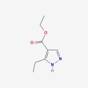 Ethyl 3-ethyl-1H-pyrazole-4-carboxylate chemical structure (CAS 73981-23-4)