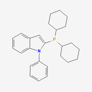 2-(Dicyclohexylphosphino)-1-phenyl-1H-indole chemical structure (CAS 740815-36-5)