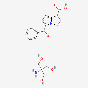 2-Amino-2-(hydroxymethyl)propane-1,3-diol 5-benzoyl-2,3-dihydro-1H-pyrrolizine-1-carboxylate chemical structure (CAS 74103-07-4)